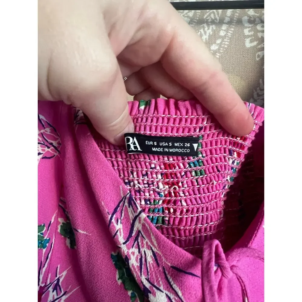 NWT Zara Matching Top + Skirt Set in Pink Floral